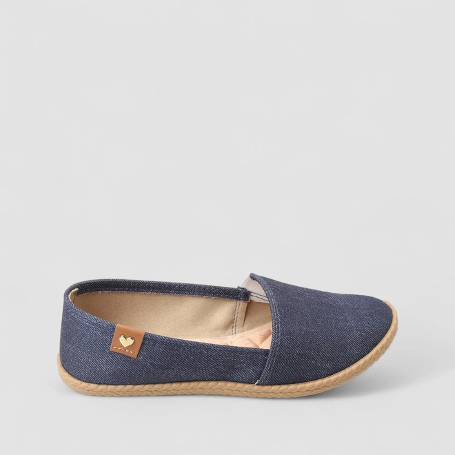 Sapatilha Moleca Pespontos Jeans Azul