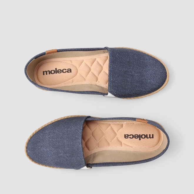 Sapatilha Moleca Pespontos Jeans Azul