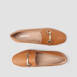 Mocassim Gabriela Detalhe Fivela Elos Caramelo