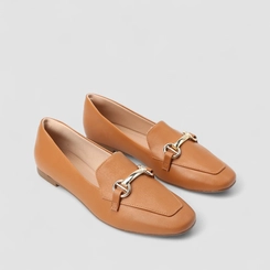 Mocassim Gabriela Detalhe Fivela Elos Caramelo
