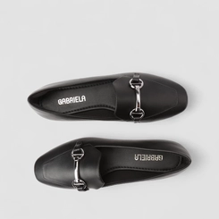 Mocassim Feminino Gabriela Enfeite Metálico Preto