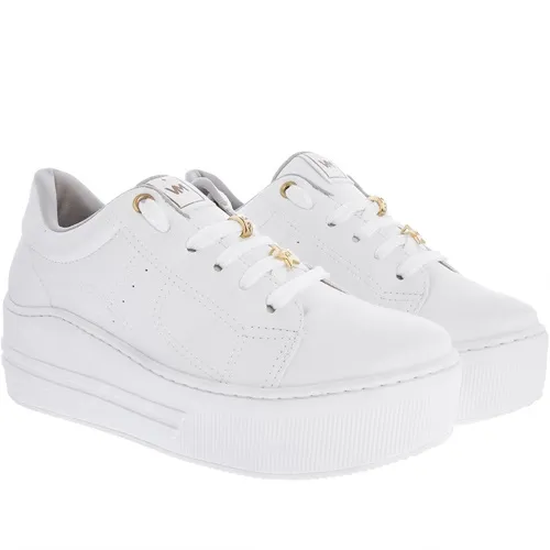 Tênis Via Marte Plataforma Feminino Estrela Strass Branco