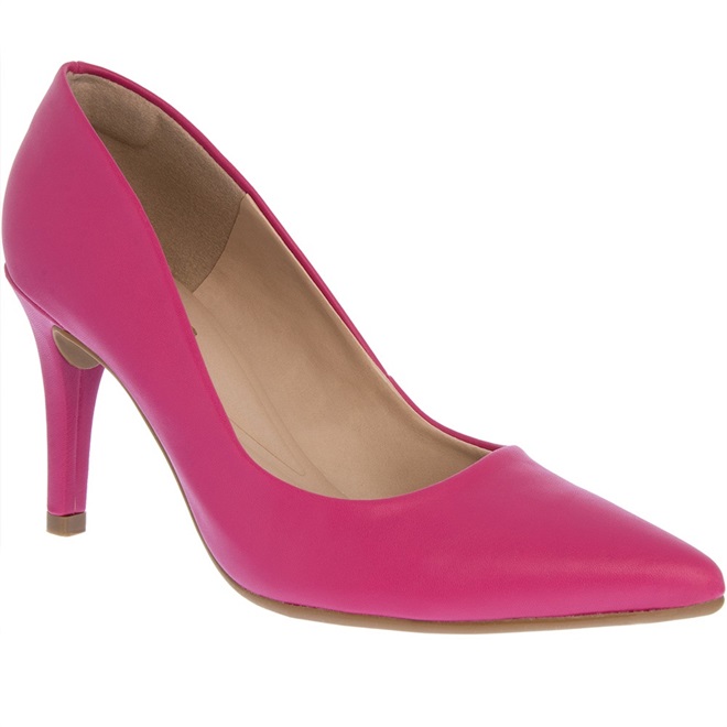 Scarpin Gabriela Salto Fino Pespontos Pink