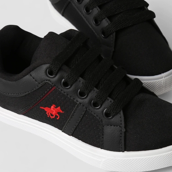 Sapatênis Infantil Polo Energy Kids Perfuros Tecido Preto