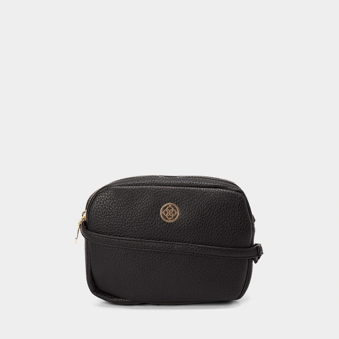 Bolsa Transversal Pequena Penélope Texturizada Preto