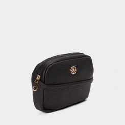 Bolsa Transversal Pequena Penélope Texturizada Preto