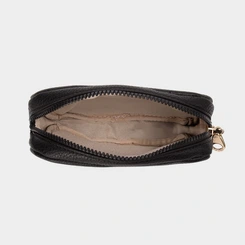 Bolsa Transversal Pequena Penélope Texturizada Preto