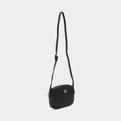 Bolsa Transversal Pequena Penélope Texturizada Preto