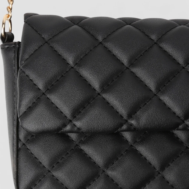 Bolsa Tiracolo Infantil Gabrielinha Corrente Matelassê Preto