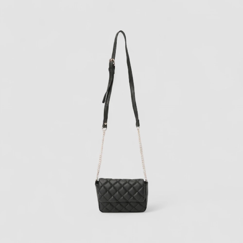 Bolsa Tiracolo Infantil Gabrielinha Corrente Matelassê Preto