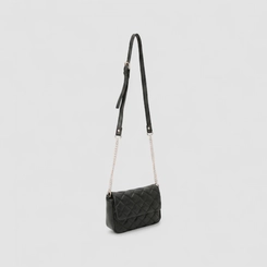 Bolsa Tiracolo Infantil Gabrielinha Corrente Matelassê Preto