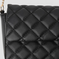Bolsa Tiracolo Infantil Gabrielinha Corrente Matelassê Preto
