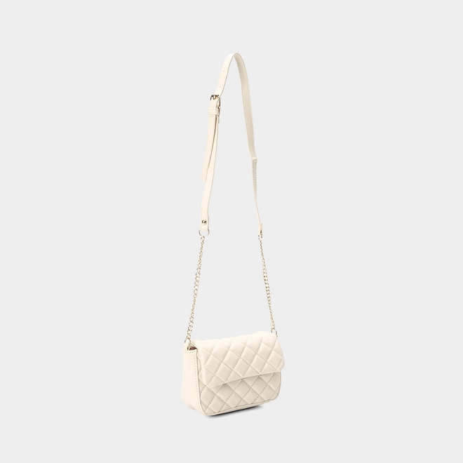 Bolsa Tiracolo Infantil Gabrielinha Corrente Matelassê Off White