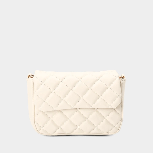 Bolsa Tiracolo Infantil Gabrielinha Corrente Matelassê Off White