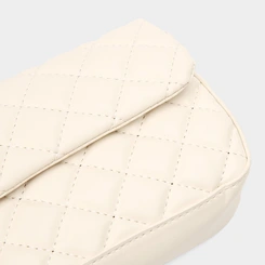 Bolsa Tiracolo Infantil Gabrielinha Corrente Matelassê Off White