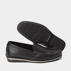 Mocassim Democrata Ted Easy Couro Preto