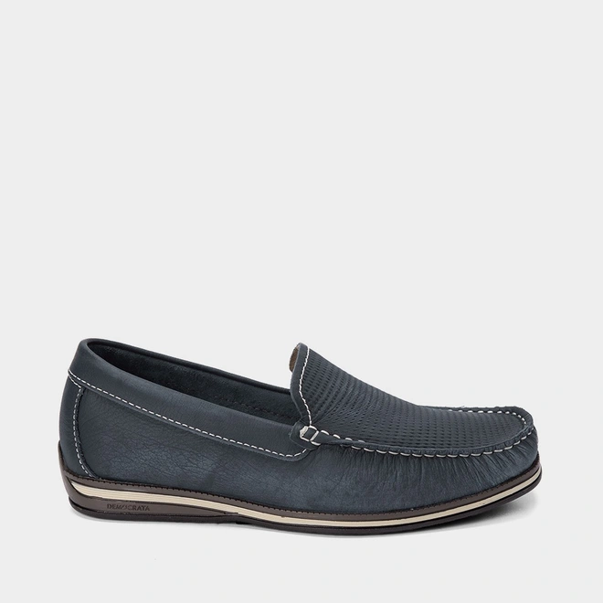 Mocassim Democrata Ted Easy Couro Marinho