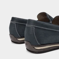 Mocassim Democrata Ted Easy Couro Marinho