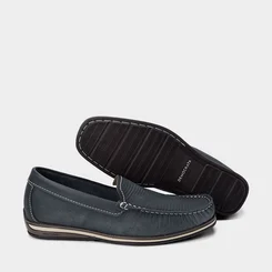 Mocassim Democrata Ted Easy Couro Marinho