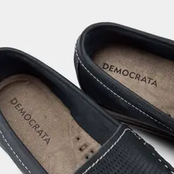 Mocassim Democrata Ted Easy Couro Marinho