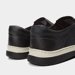 Slip On Democrata Leave Denim Couro Preto