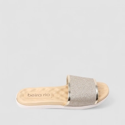 Rasteira Feminina Beira Rio Glitter Dourado