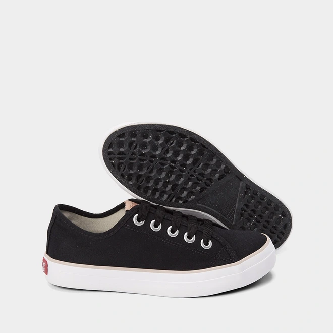 Tênis Casual Coca-Cola Surplay Canvas Preto & Branco