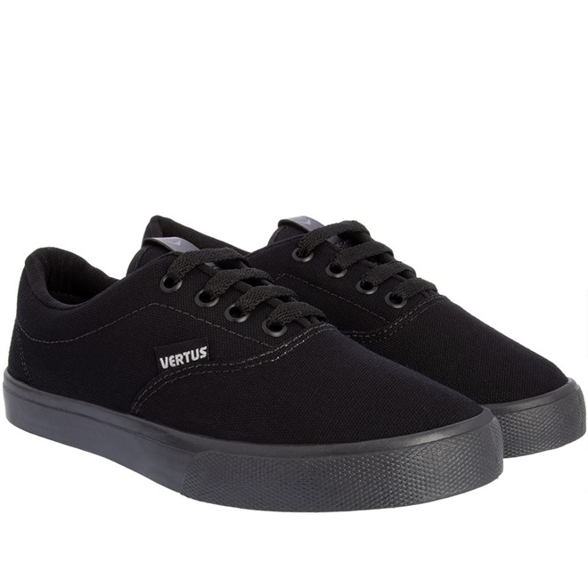 Tênis Vertus Casual Feminino Pespontos Lona Preto