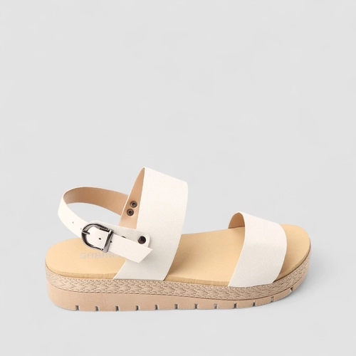 Sandália Gabriela Plataforma Tratorada Linho Off White