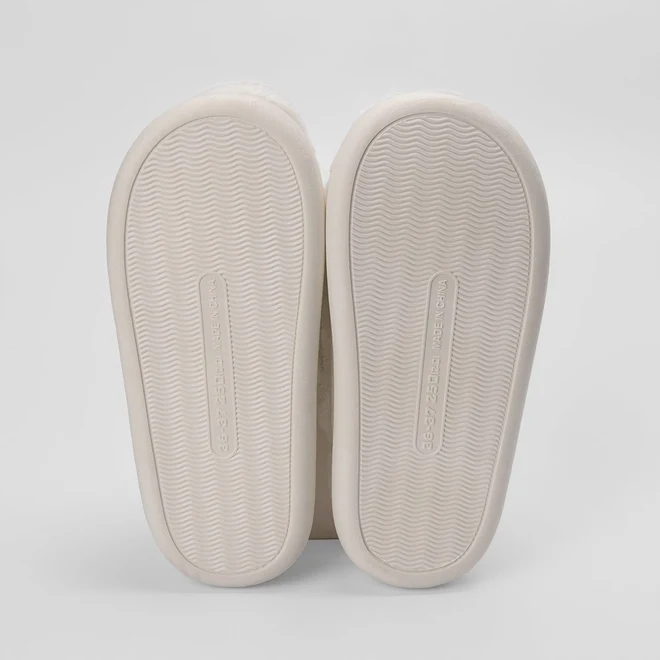 Pantufa STZ Feminina Slide Peluciada Branco