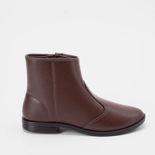 Ankle Boot Beira Rio Salto Bloco Pespontos Marrom