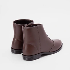 Ankle Boot Beira Rio Salto Bloco Pespontos Marrom