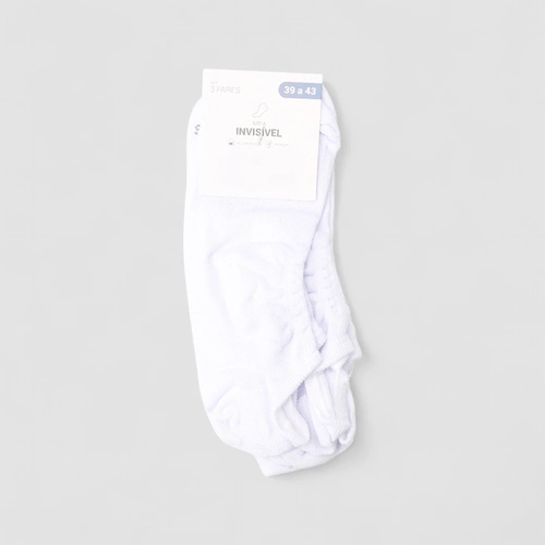 Meia Invisível Unissex Stz Kit 3 Pares Branco