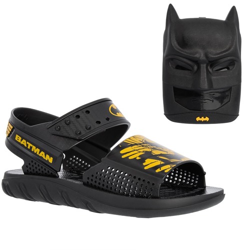 Sandália Papete Infantil DC Batman Batmochila Preto