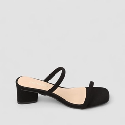 Tamanco Penélope Salto Geométrico Nobuck Preto