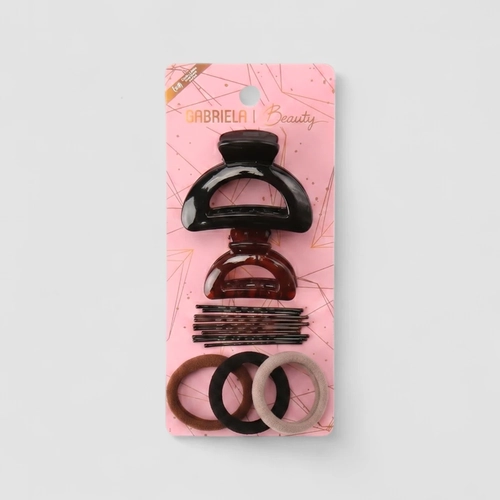 Kit Para Penteados de Cabelo Gabriela Beauty 17 Itens Color