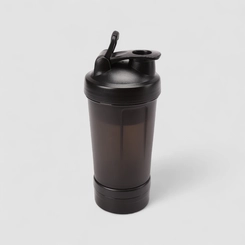 Garrafa Shaker STZ Com Mixer E Compartimento Preto