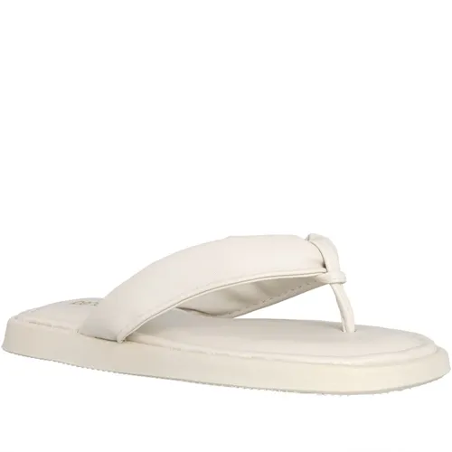 Rasteira Penélope Flat Nó Tiras Acolchoadas Off White