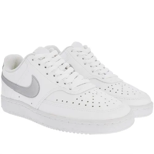 Tênis Nike Court Vision Low Casual Feminino Metalizado Branco