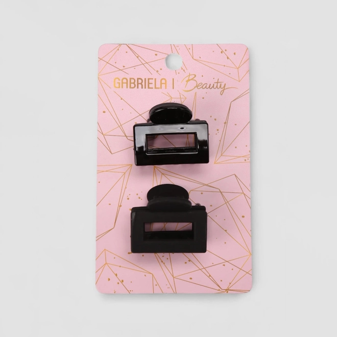 Kit 2 Prendedores De Cabelo Pequeno Gabriela Beauty Vazado Preto