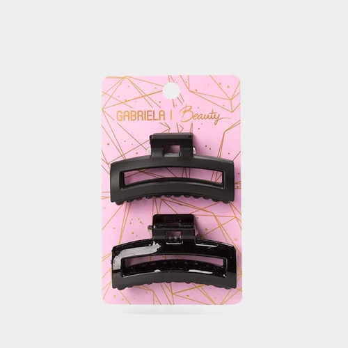 Kit 2 Prendedores De Cabelo Gabriela Beauty Vazado Preto