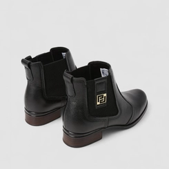 Bota Chelsea Feminina Pegada Salto Bloco Preta