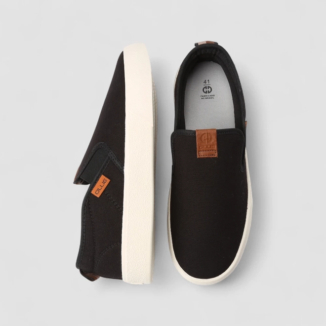 Slip On Ollie Originals Indy 2 Detalhe Pespontos Preto
