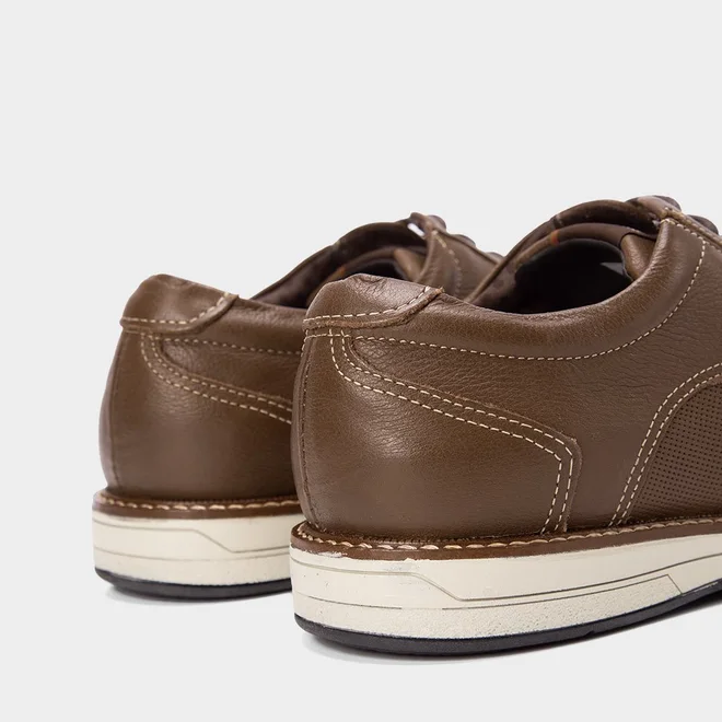 Sapato Casual Ferracini Kingston Oxford Couro Marrom