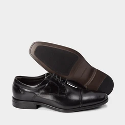 Sapato Social Democrata Metropolitan Vega Perfuros Couro Preto