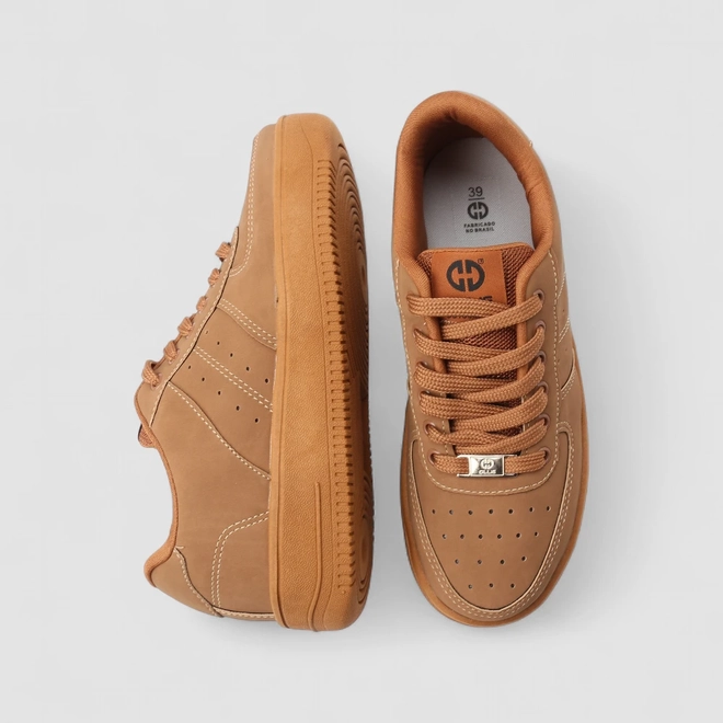 Tênis Ollie Originals Kings Street Masculino Nobuck Caramelo