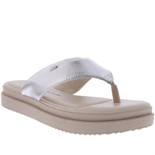 Tamanco Dakota Flatform Acolchoado Metalizado Prata