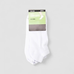 Kit Meia Cano Curto Feminina STZ 3 Pares 34-38 Branca