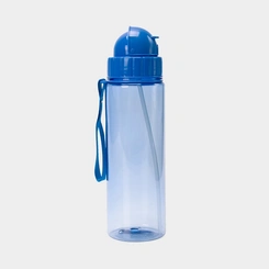 Garrafa Com Canudo Infantil STZ Azul