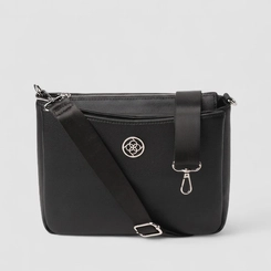 Bolsa Tiracolo Média Penélope Detalhe Divisórias Preto
